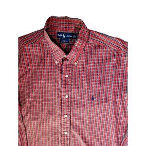 Ralph Lauren Blake Men's XL Red Blue Green Plaid Long Sleeve Button Down Shirt